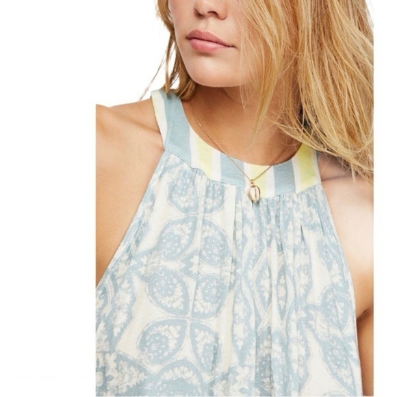 Free People Mimi Tunic Halter Top in Ivory Paisley Print Bohemian We The Free - Picture 3 of 13